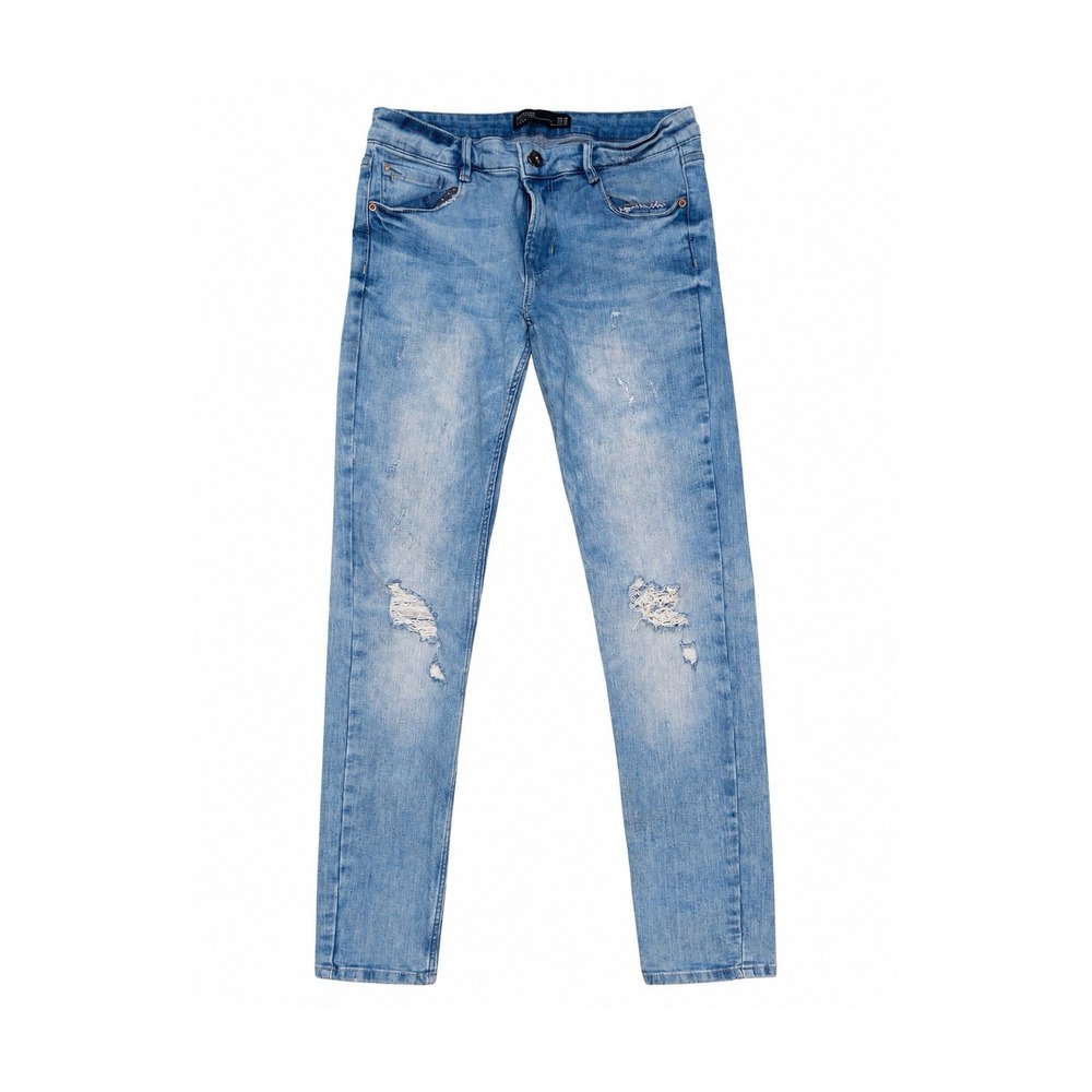 Zara Trafaluc TRF Jeans Women's Size 6 Light Wash Distressed Skinny Denim